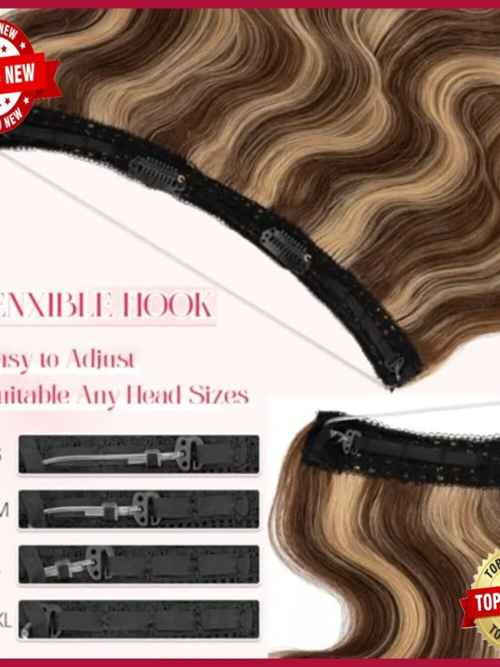 16 Inch Halo Hair Extensions Real Human Hair Wavy Clip In Hairpiece